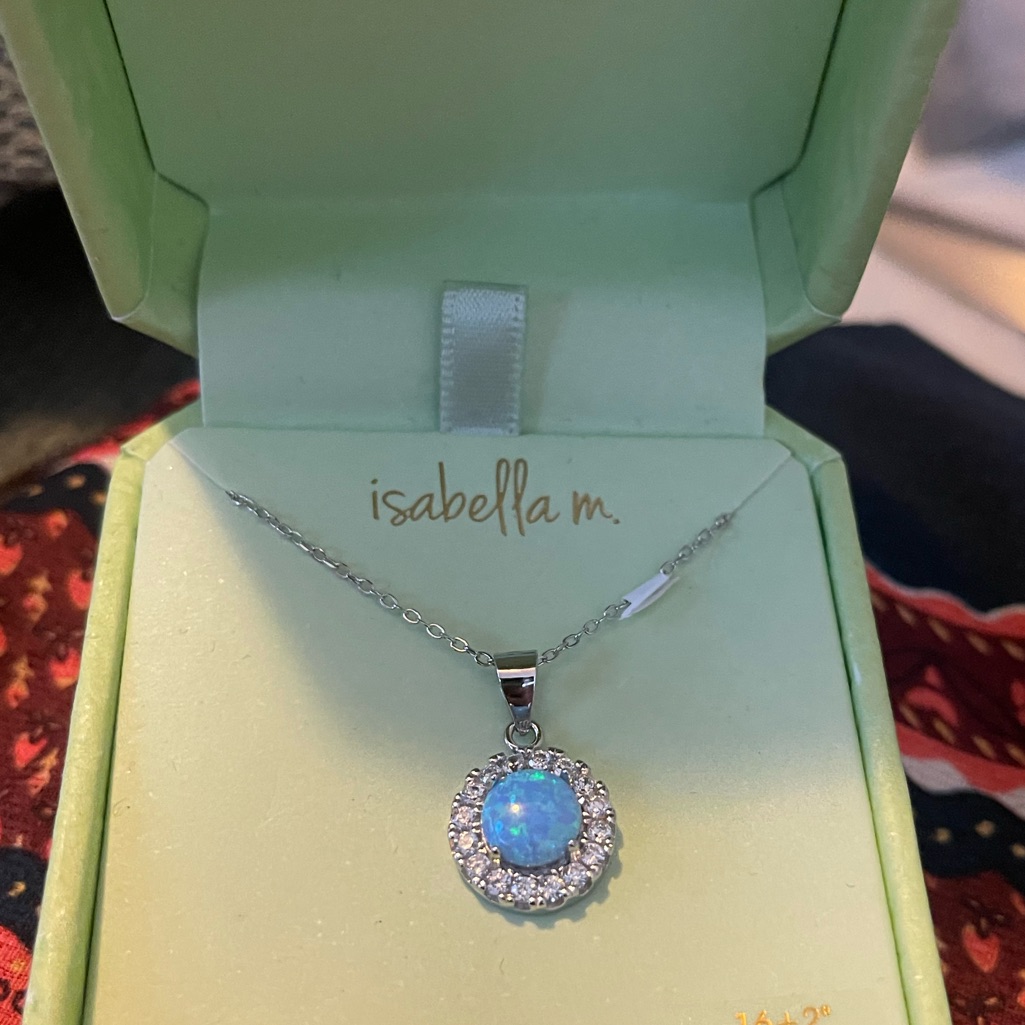 Isabella M Blue Opal Necklace 28$
